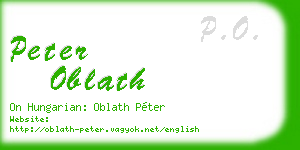 peter oblath business card