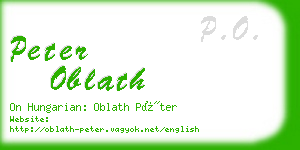 peter oblath business card